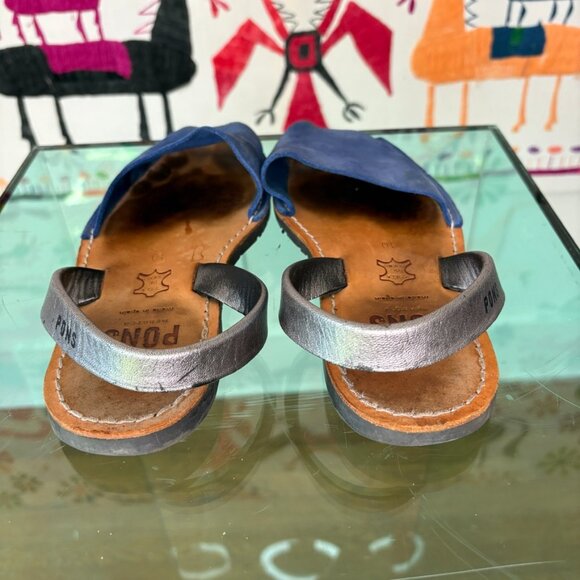PONS MENORCA Azul Blue & Silver Sandals – Spanish Summer Luxury (Size 10) - Picture 3 of 6